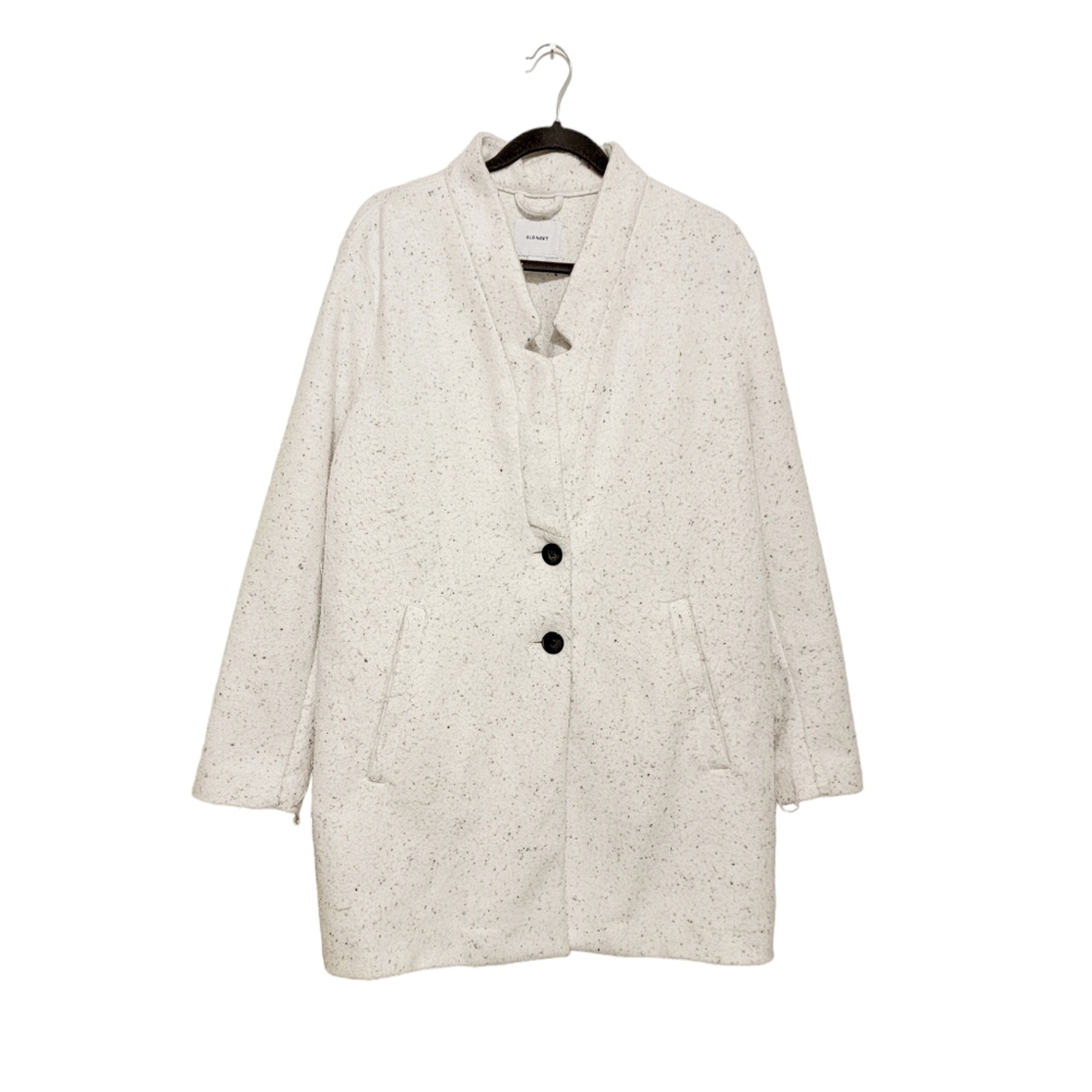 Old Navy Sweater Coat Button Jacket  Ivory Color  Grey Spackle Detail Size 2x